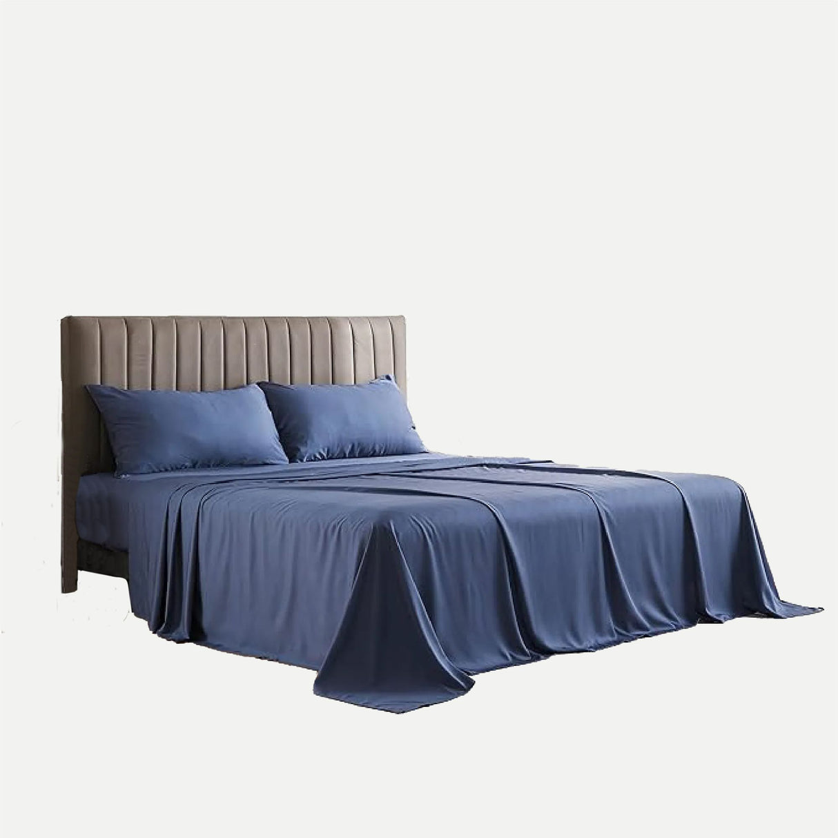 Sabana Bamboo Azul 220x220cm Fondo Entero de 230 Hilos - SABANAS | Bylmo