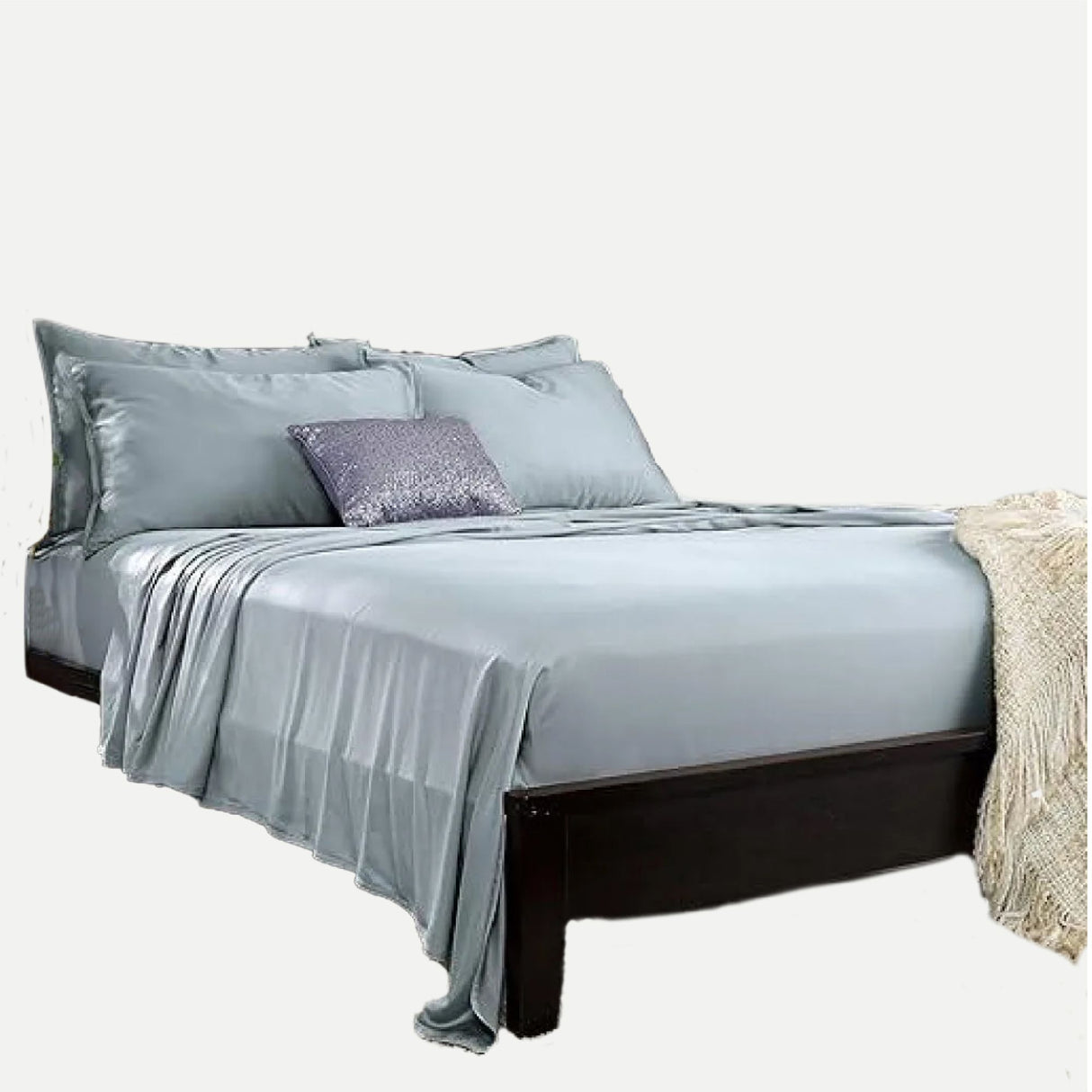 Sabana Bamboo Gris Claro 220x220cm Fondo Entero de 230 Hilos - SABANAS | Bylmo