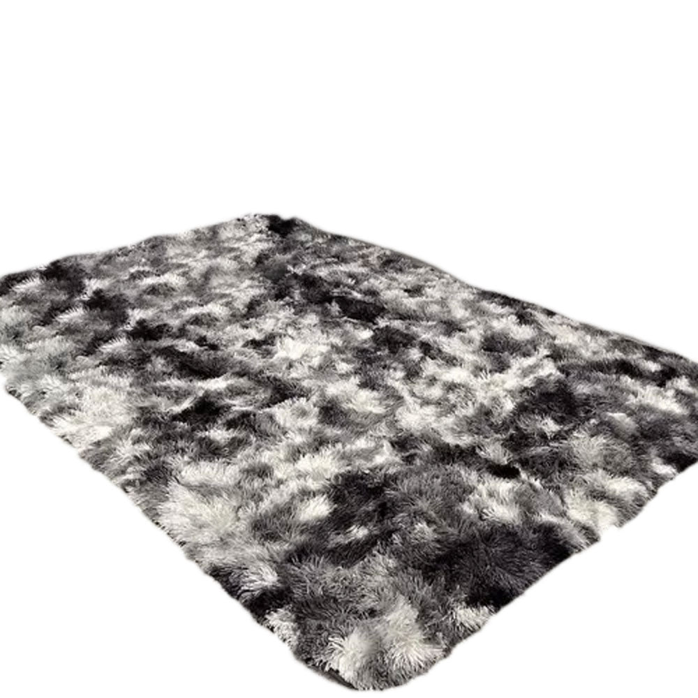 Tapete de Sala Terciopelo Negro y Gris 100x150cm Fondo Entero - TAPETES Y ALFOMBRAS | Bylmo