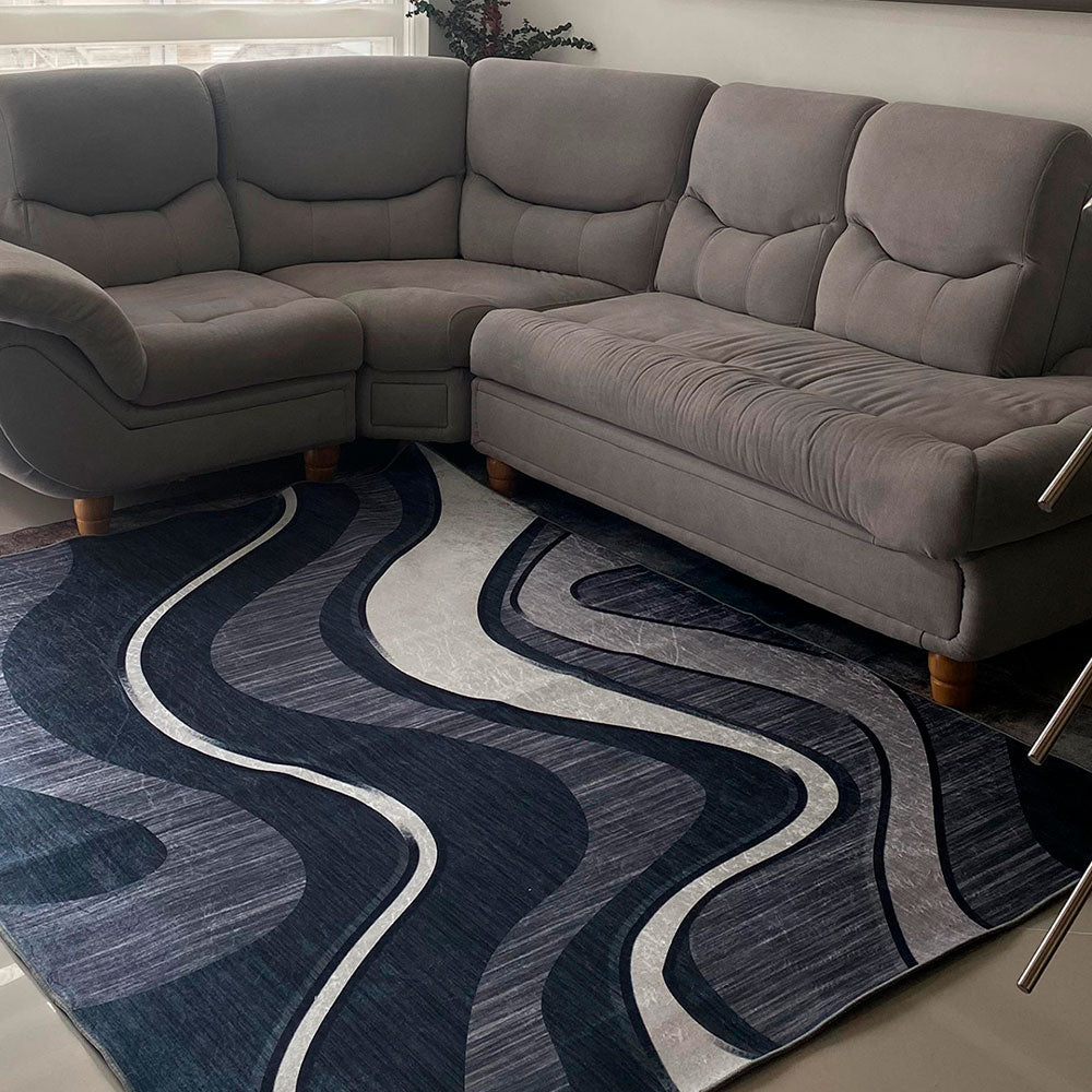 Tapete de Sala Persa Azul 200x150cm de Figuras Abstractas - TAPETES Y ALFOMBRAS | Bylmo