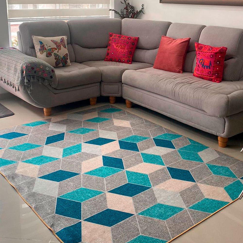 Tapete de Sala Persa Gris 200x150cm de Figuras Geometricas - TAPETES Y ALFOMBRAS | Bylmo