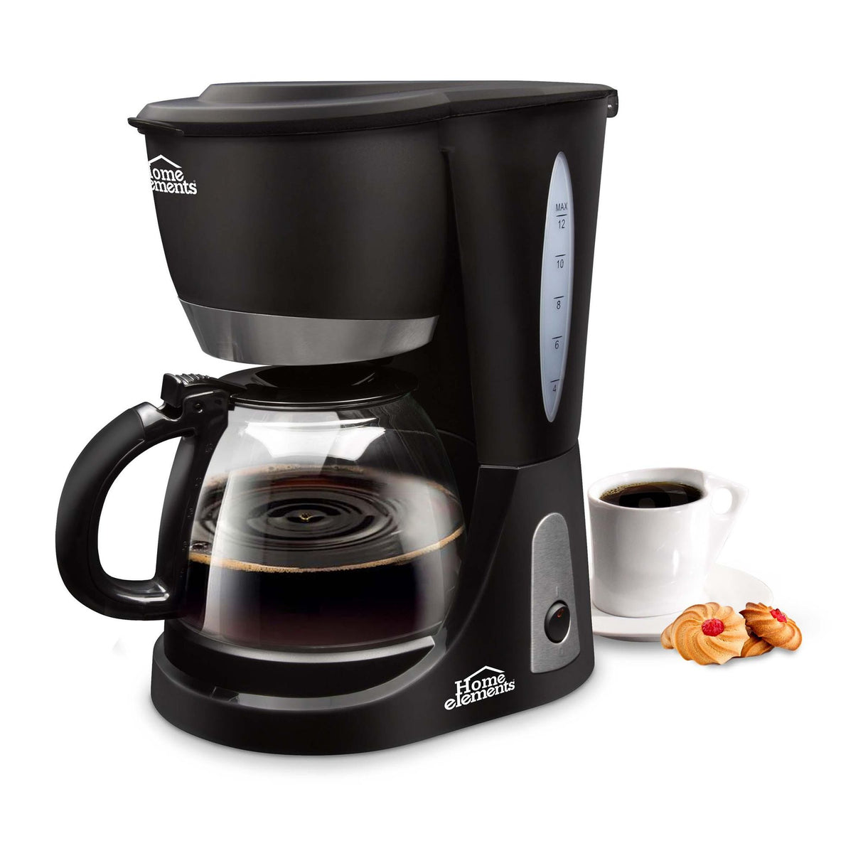 Cafetera Eléctrica Negro y Plateado 19x30cm Con Sistema Antigoteo Para 12 Tazas - CAFETERAS ELECTRICAS | Bylmo