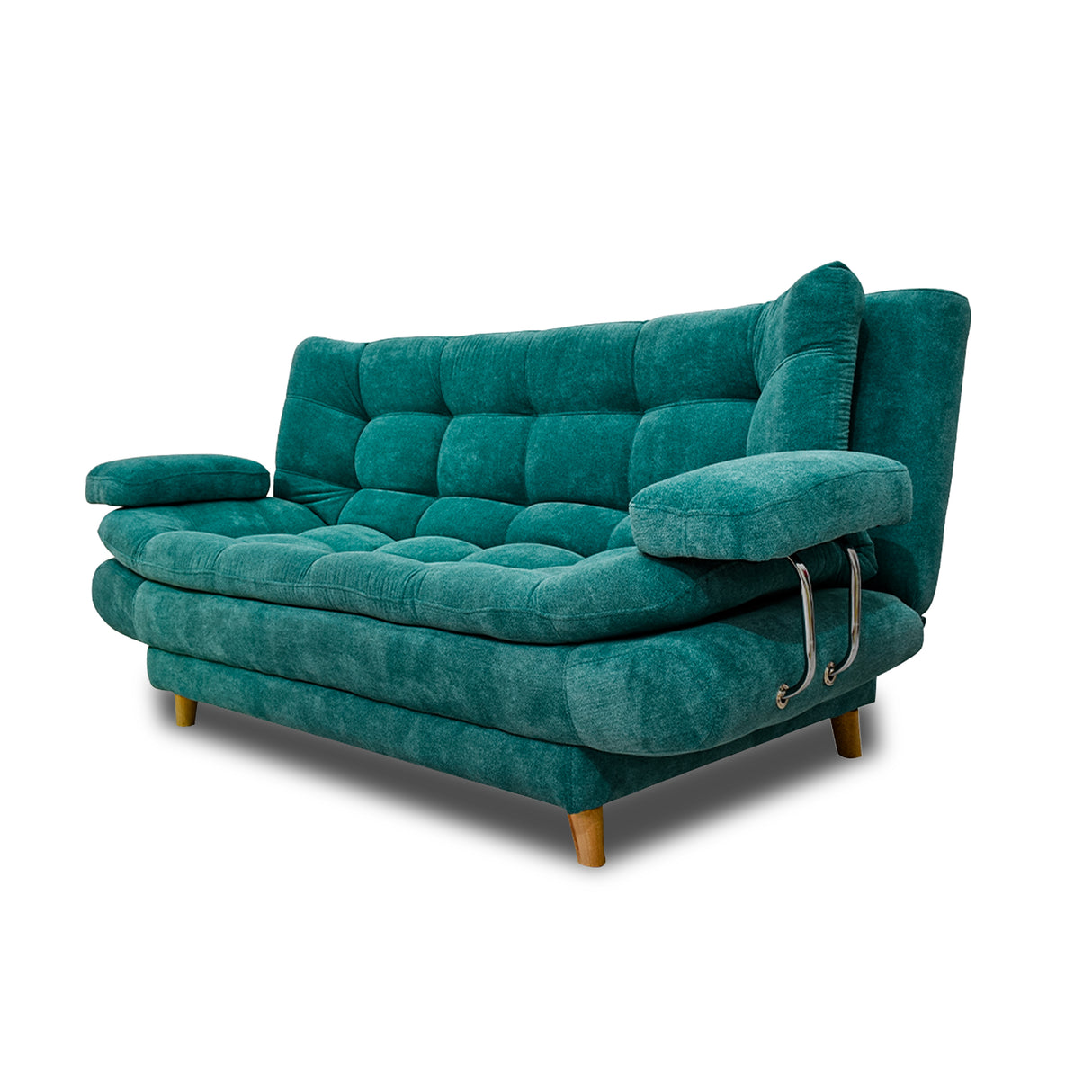 Sofacama Damasco Turquesa 185x40cm De Cuatro Puestos Reclinable - SOFAS Y POLTRONAS | Bylmo