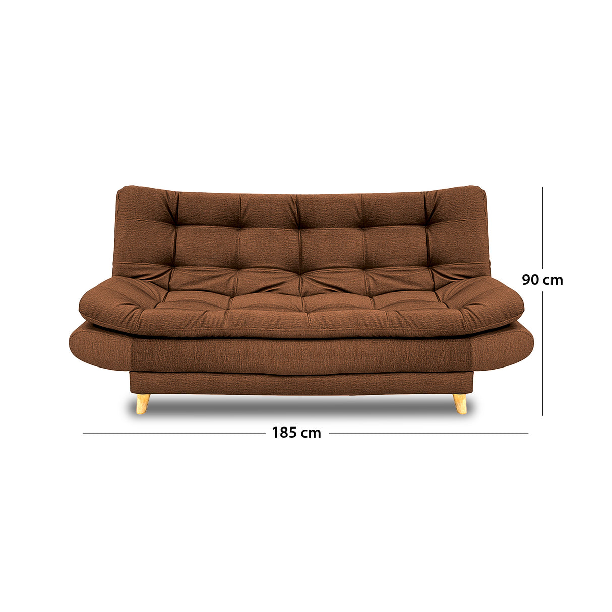 Sofacama Damasco Cafe Oscuro 185x40cm De Cuatro Puestos Reclinable Con 2 Cojines Decorativos - SOFAS Y POLTRONAS | Bylmo