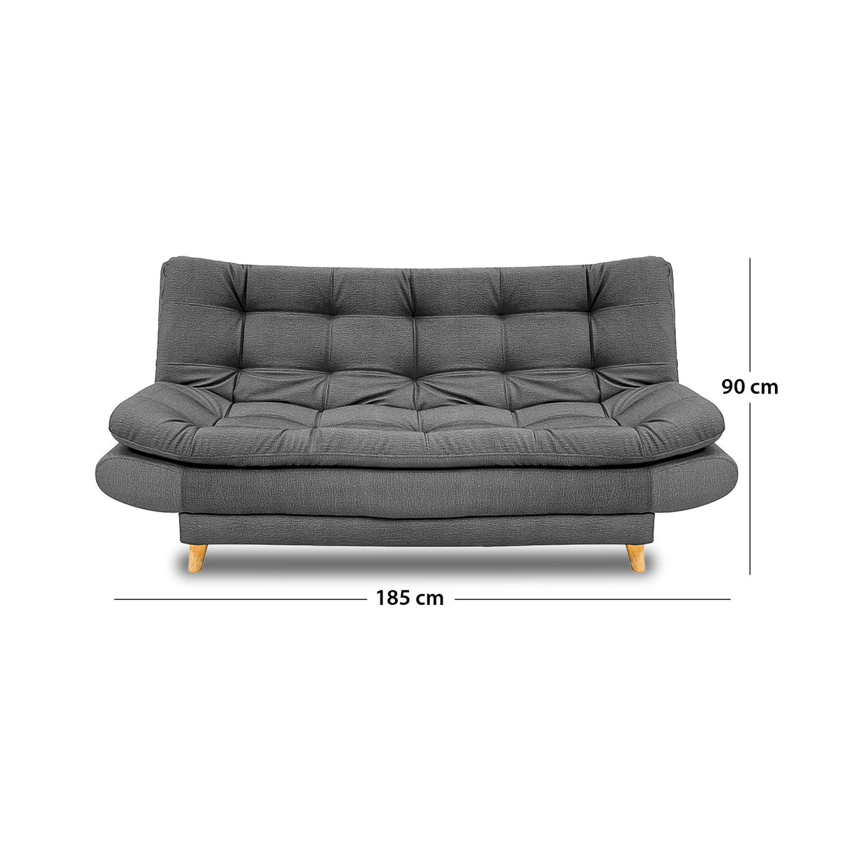 Sofacama Damasco Gris Oscuro 185x40cm De Cuatro Puestos Reclinable Con 2 Cojines Decorativos - SOFAS Y POLTRONAS | Bylmo