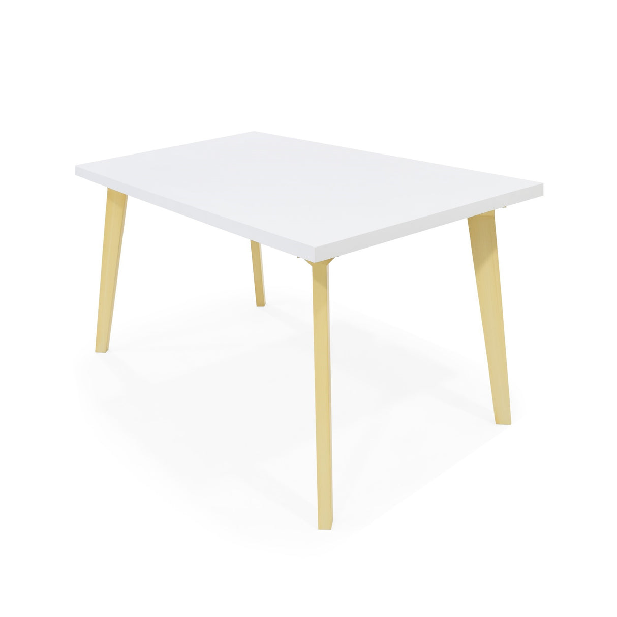 Comedor Rectangular Lugo Blanco y Matiz Natural 110x76cm De Cuatro Puestos Sin Sillas - COMEDORES | Bylmo