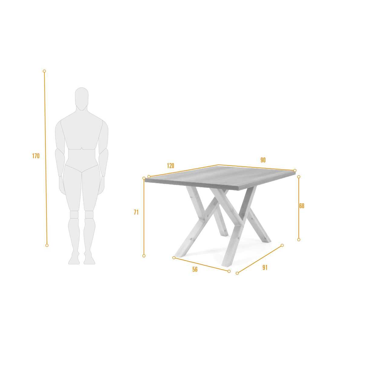 Comedor Rectangular Astoria Mácula y Matiz Natural 120x71cm De Cuatro Puestos Sin Sillas - COMEDORES | Bylmo