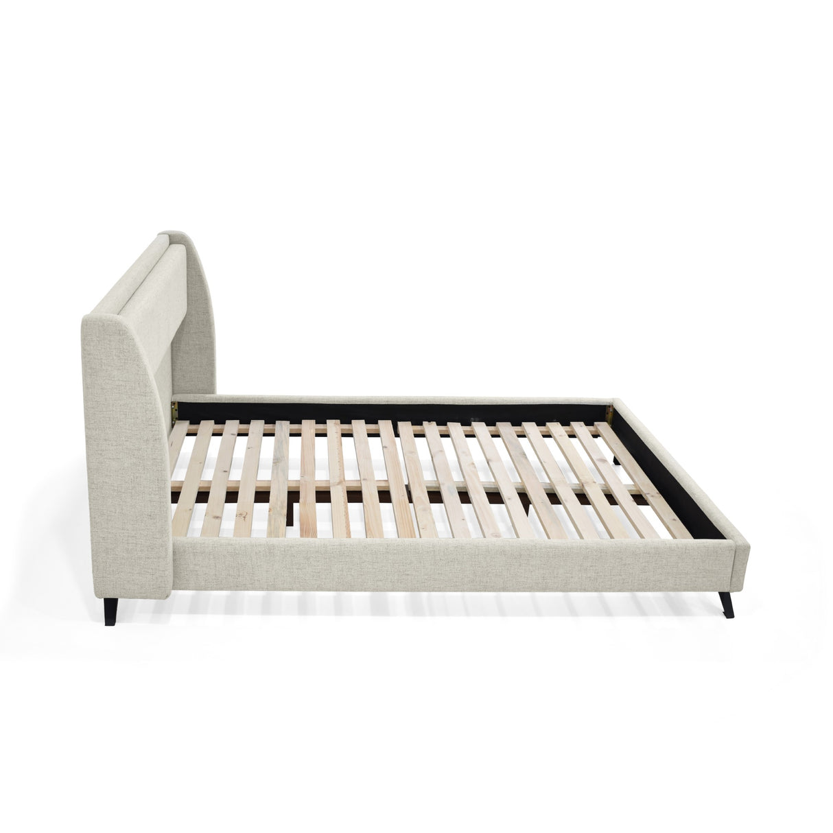 Cama Siena Taupe y Negro 162x97cm para Colchón Doble 140 X 190 Cm con Cabecero - CAMAS | Bylmo