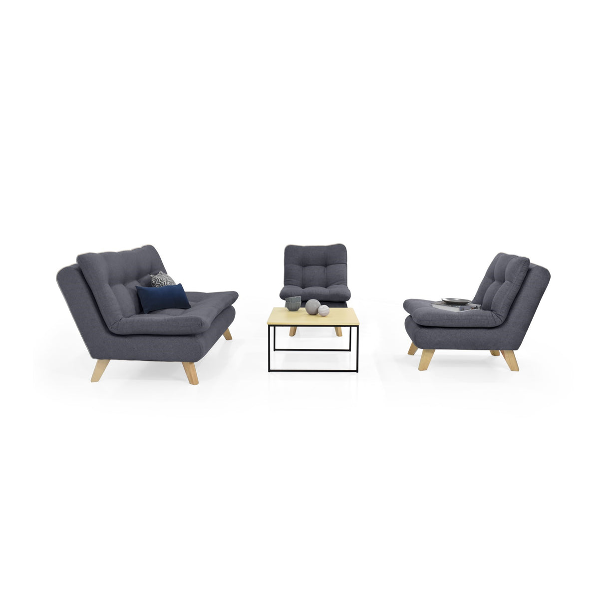 Sala Toulouse Gris 140x80cm de Cuatro Puestos - SOFAS Y POLTRONAS | Bylmo