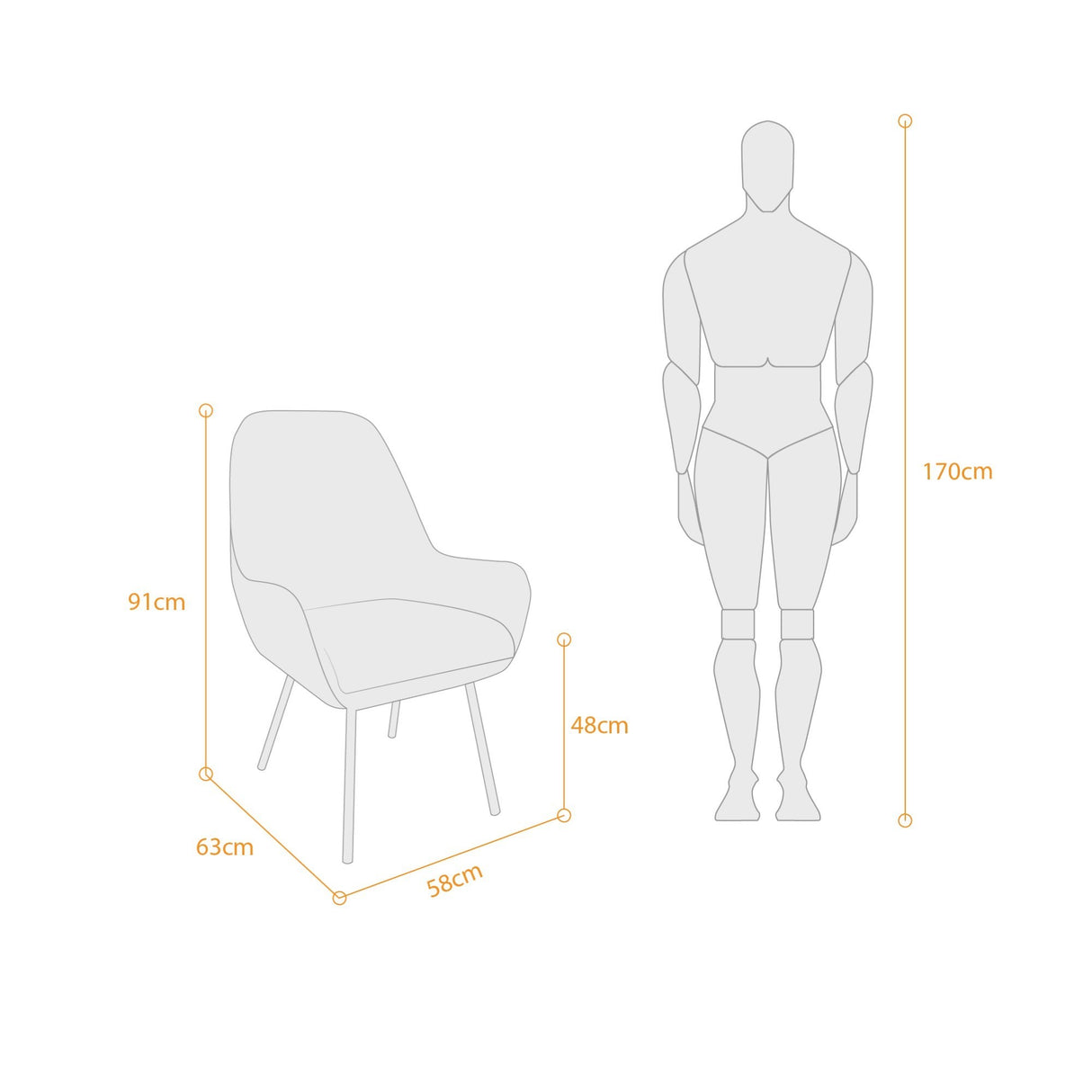 Poltrona Noruega Mostaza 58x91cm de Un Puesto con Apoya Brazos - SOFAS Y POLTRONAS | Bylmo