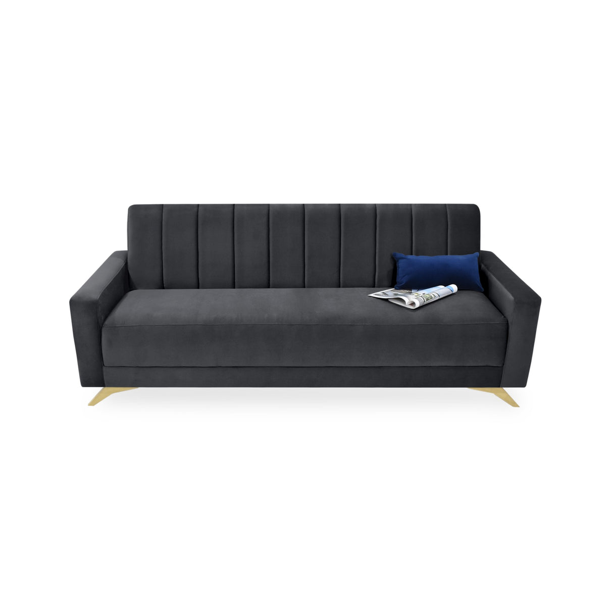 Sofá Dominic Gris 206x80cm de Tres Puestos Recinable con Apoya Brazos - SOFAS Y POLTRONAS | Bylmo