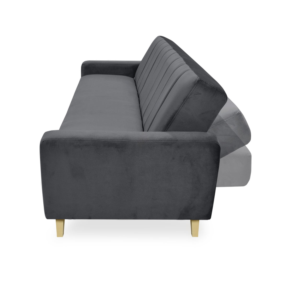 Sofá Dominic Gris 206x80cm de Tres Puestos Recinable con Apoya Brazos - SOFAS Y POLTRONAS | Bylmo