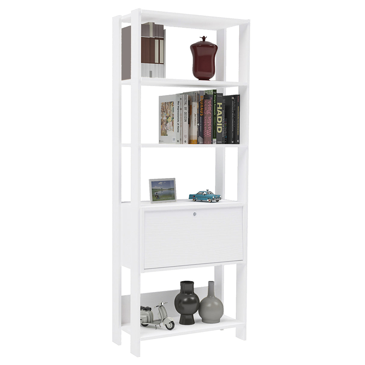 Estantería Rectangular Match Blanco 63x166cm Con Cinco Entrepaños - BIBLIOTECAS Y ESTANTERIAS | Bylmo