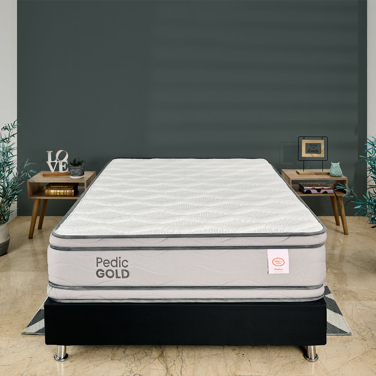 Colchón Firme Pedic Gold Blanco Queen 160x190cm Ortopedico con Pillow Doble - COLCHONES | Bylmo