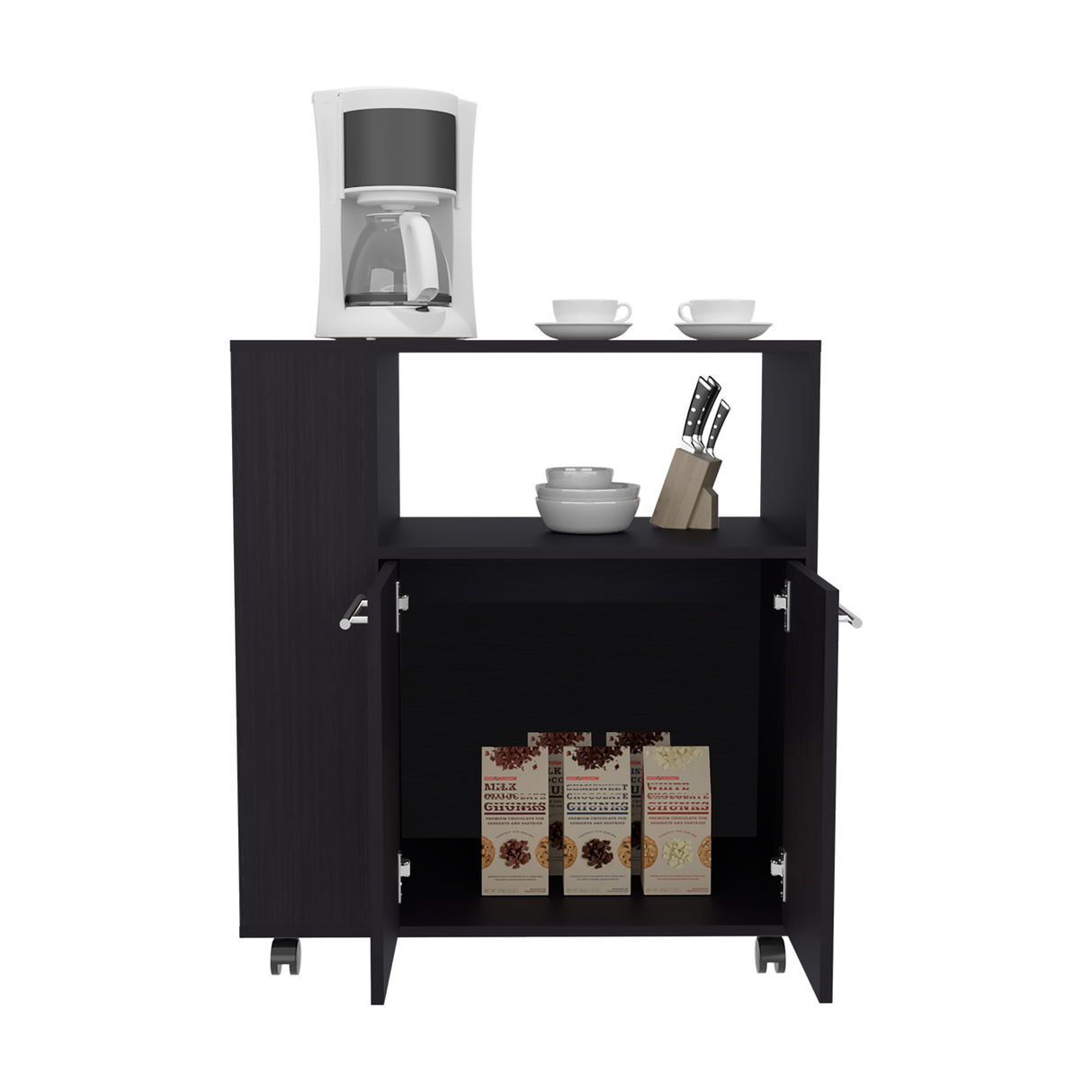 Mueble Microondas Eldon Wengue 75x83.4cm Con Ruedas - ALACENAS Y MUEBLES MICROONDAS | Bylmo