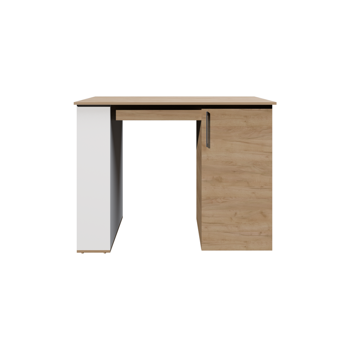 Barra de Cocina Allen Fresno Europeo y Blanco 120.3x91cm Con Seis Compartimientos - BARRAS Y MUEBLES AUXILIARES | Bylmo