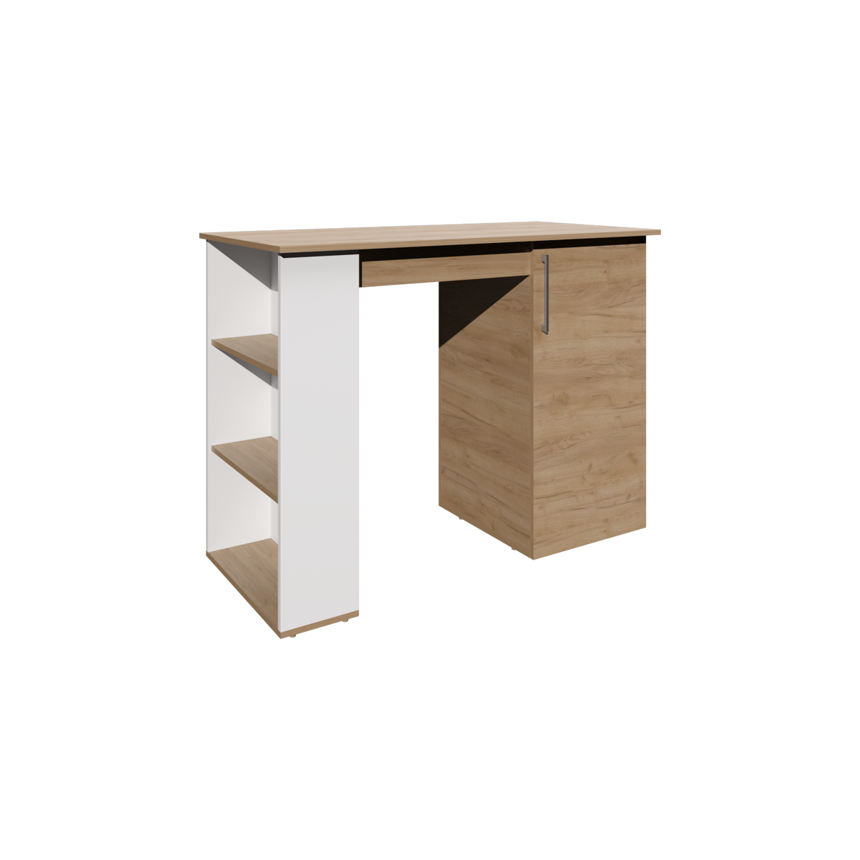 Barra de Cocina Allen Fresno Europeo y Blanco 120.3x91cm Con Seis Compartimientos - BARRAS Y MUEBLES AUXILIARES | Bylmo