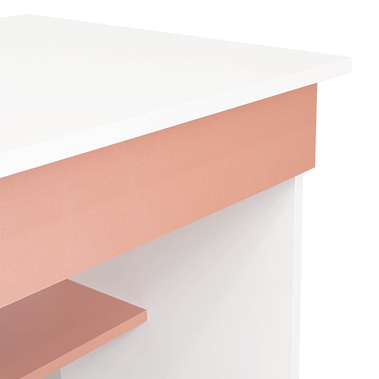 Escritorio Ohio Blanco y Arupo 80x73cm con Un Cajón - ESCRITORIOS | Bylmo