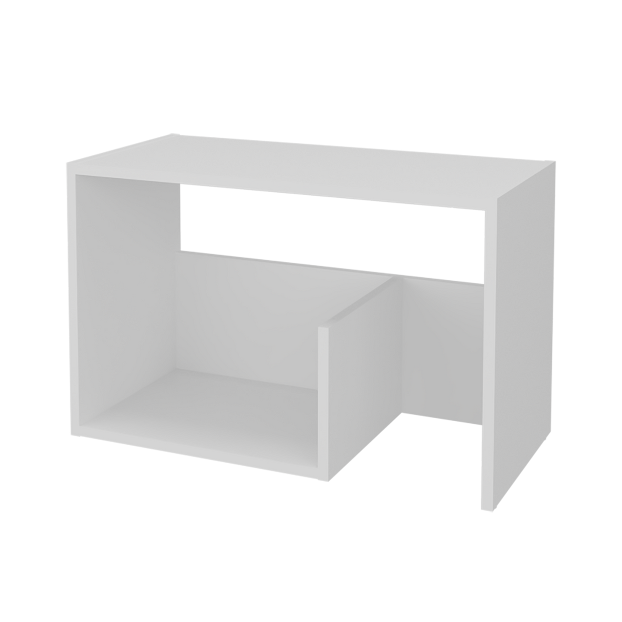 Mesa Auxiliar Everett Blanco 39.8x63.4cm Rectangular con Dos Compartimientos - MESAS AUXILIARES | Bylmo