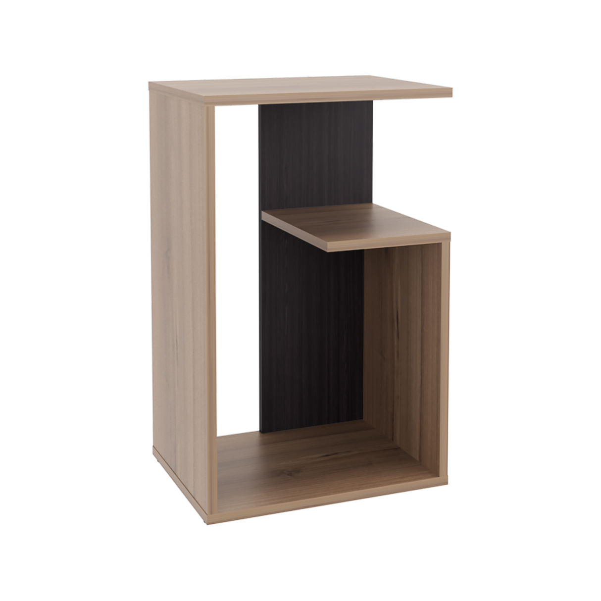 Mesa Auxiliar Everett Cafe Expreso y Wengue 39.8x63.4cm Rectangular con Dos Compartimientos - MESAS AUXILIARES | Bylmo