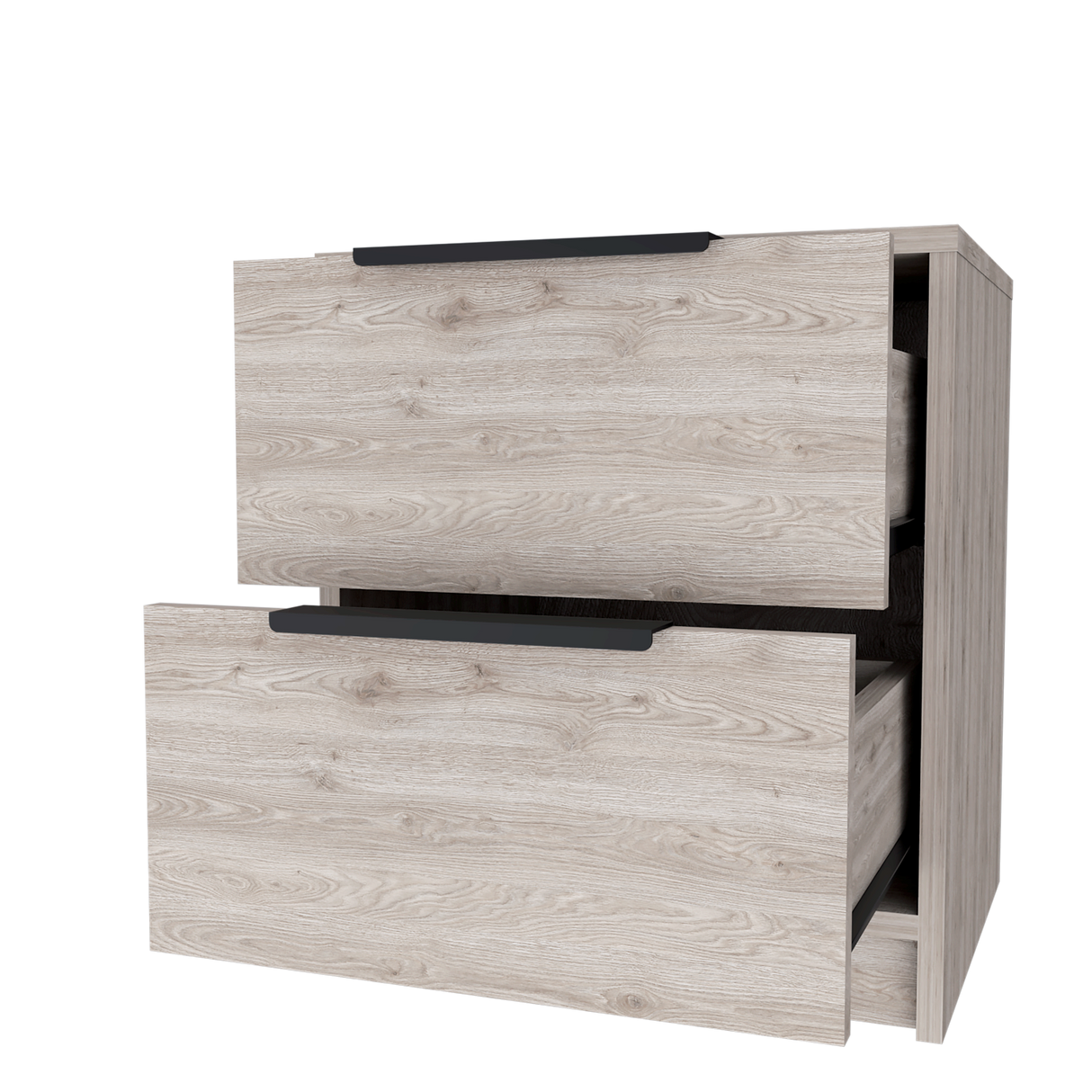 Mesa de Noche Kaia Ceniza 41x48cm con Dos Cajones - MESAS DE NOCHE | Bylmo