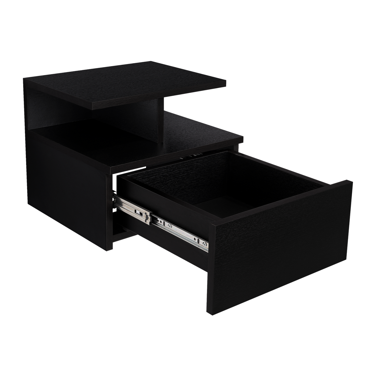 Mesa de Noche Flotante Wengue 35.6x29.5cm con Un Cajón - MESAS DE NOCHE | Bylmo