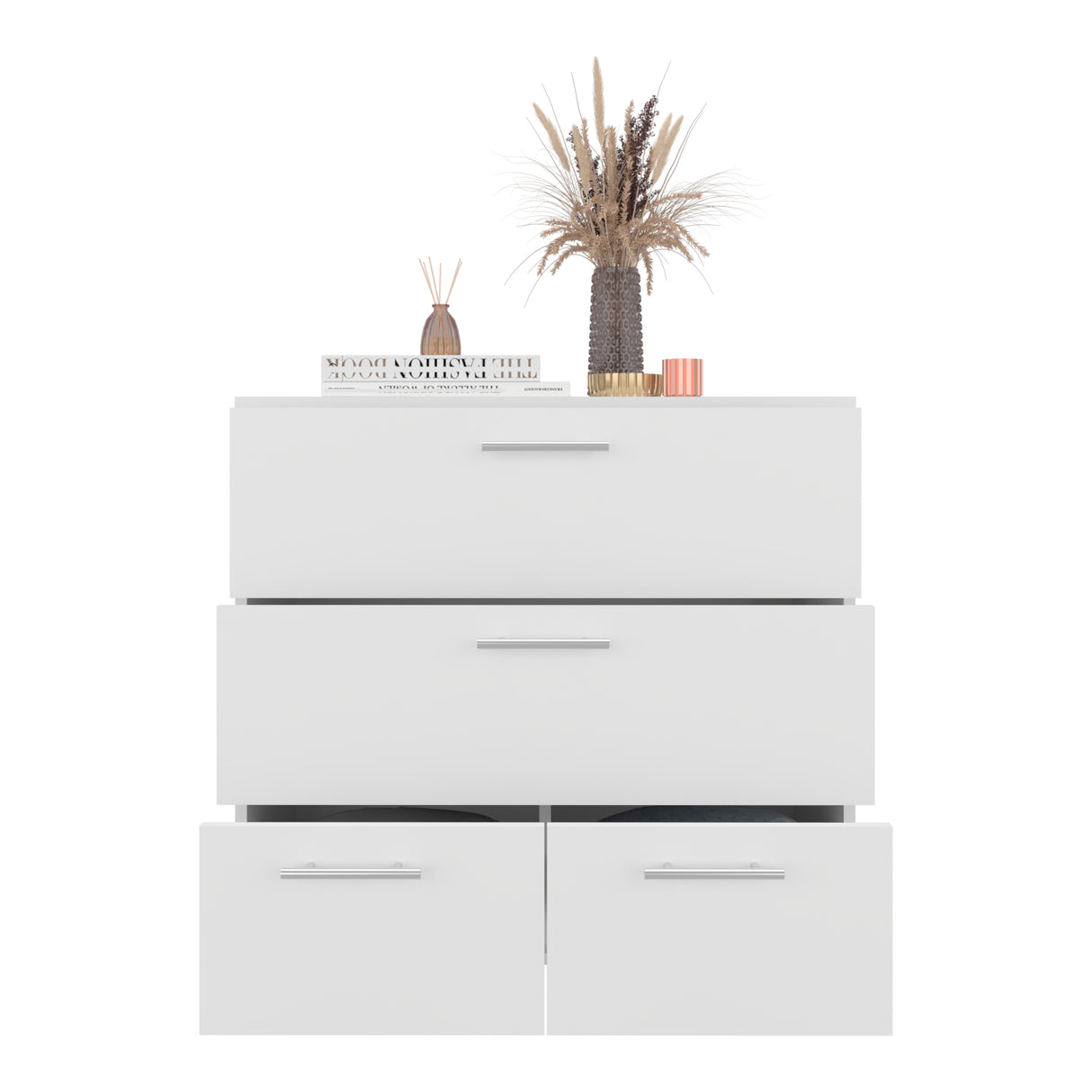 Cajonera Alpine Blanco 80.1x75.2cm con Cuatro Cajones - CAJONERAS Y COMODAS | Bylmo