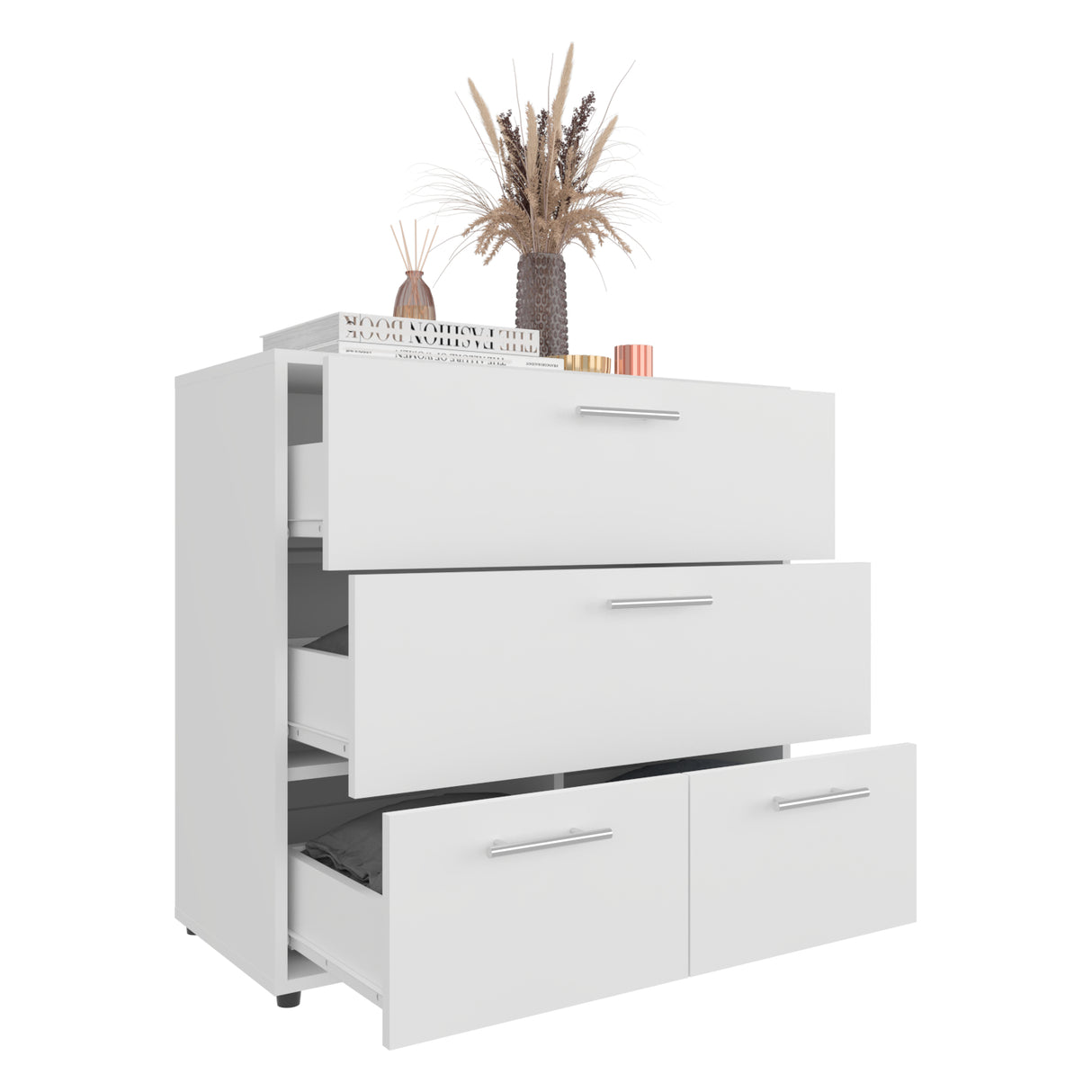 Cajonera Alpine Blanco 80.1x75.2cm con Cuatro Cajones - CAJONERAS Y COMODAS | Bylmo