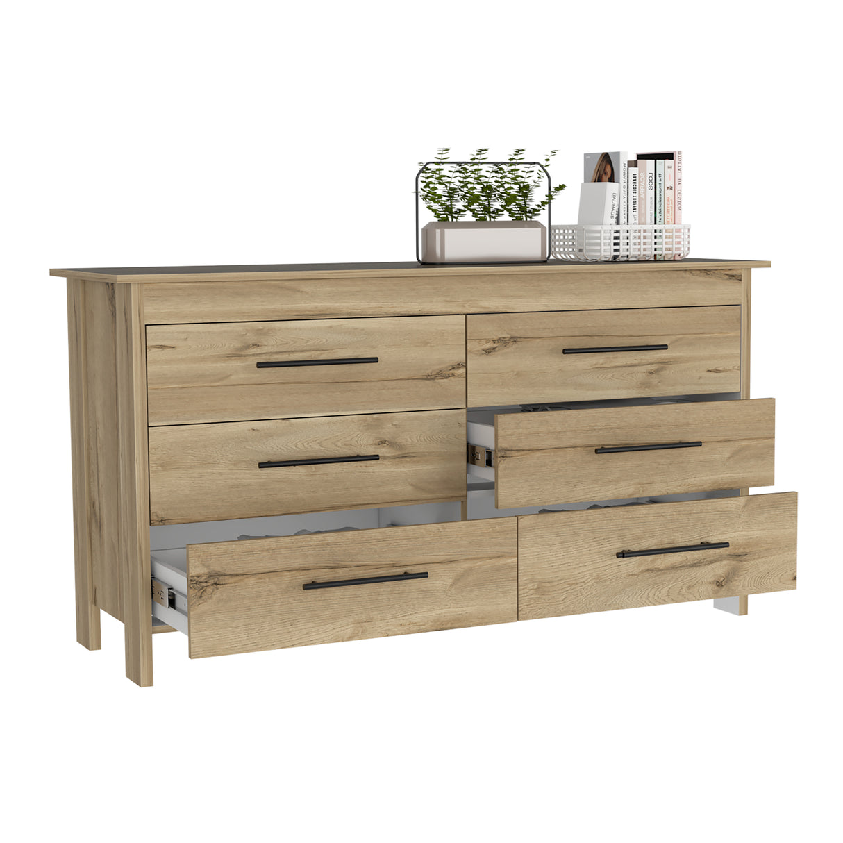 Cajonera HMS Duna y Wengue 149.5x80.6cm con Seis Cajones - CAJONERAS Y COMODAS | Bylmo