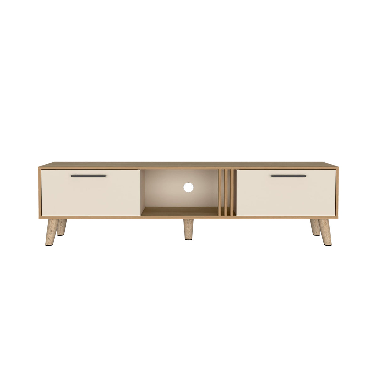 Rack de TV Vance Economic Capri y Fresno Europeo 160x35cm Para TV Hasta 70 Pulgadas con Ranuras para Cables