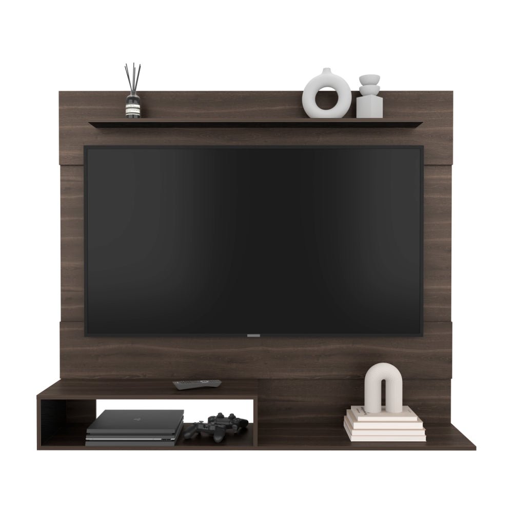 Panel de TV Flotante Baijing Milan y Wengue 160x137cm Para TV Hasta 70 Pulgadas - MUEBLES DE TV | Bylmo