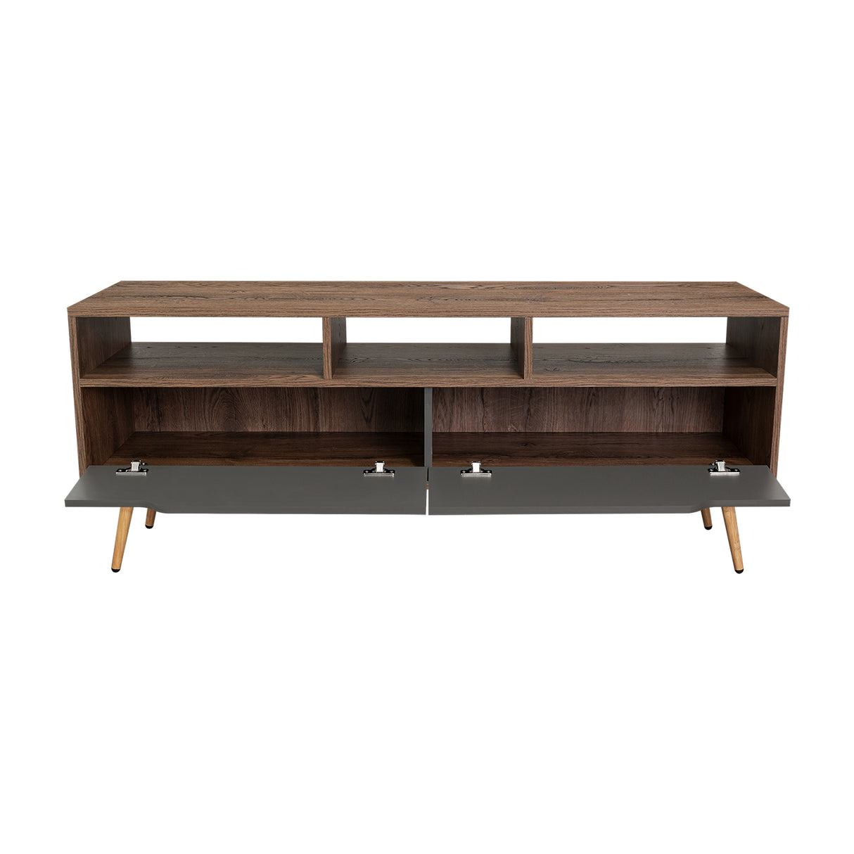 Rack de TV Oslo Bellota y Plomo 137x58cm Para TV Hasta 60 Pulgadas - MUEBLES DE TV | Bylmo