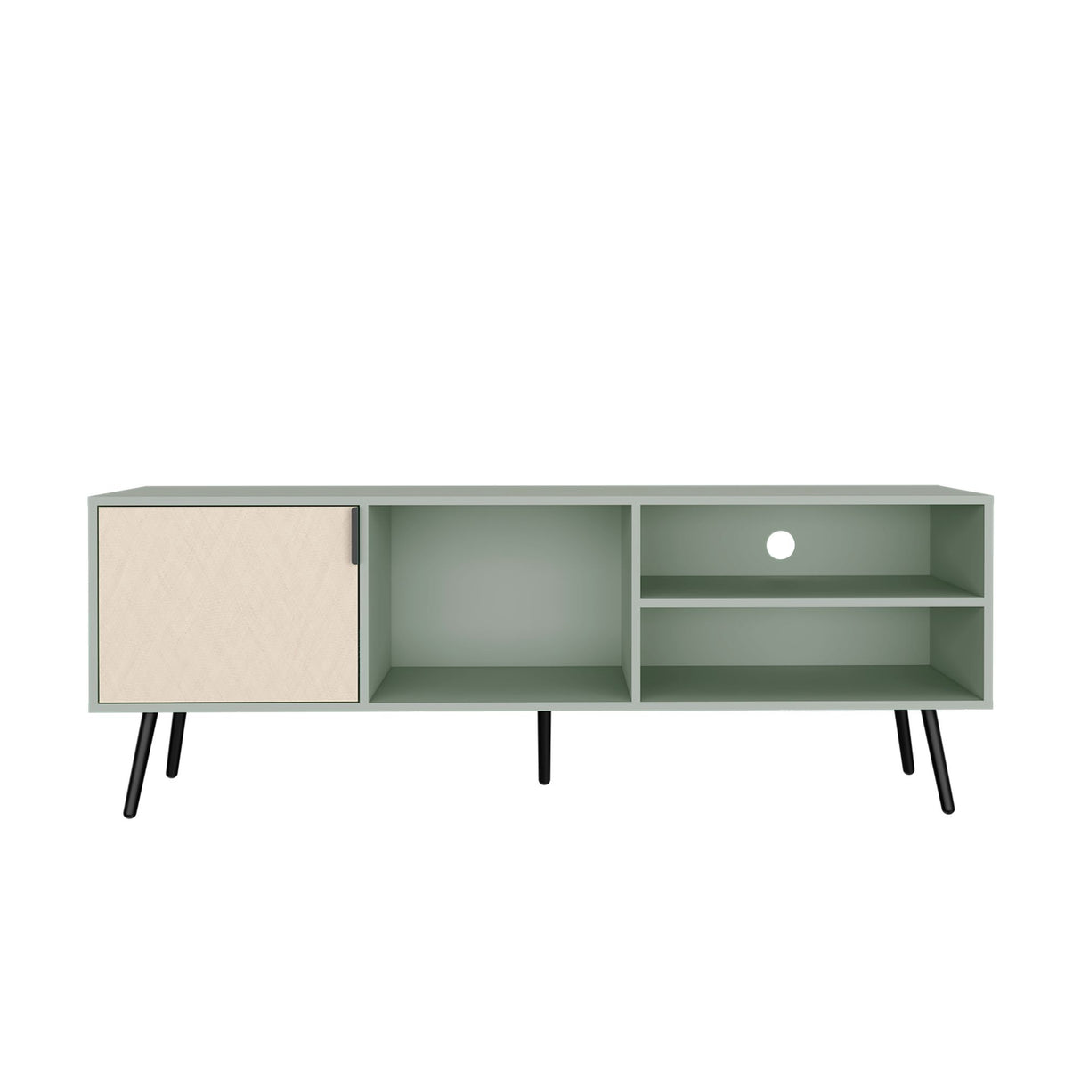Rack de TV Vulcan Agave y Toquilla 160x58cm Para TV Hasta 65 Pulgadas con Ranuras para Cables - MUEBLES DE TV | Bylmo