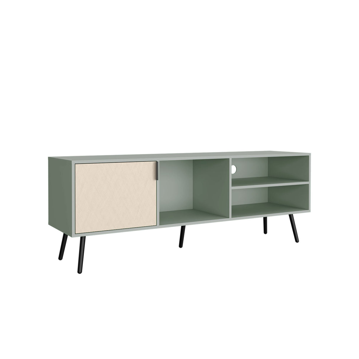 Rack de TV Vulcan Agave y Toquilla 160x58cm Para TV Hasta 65 Pulgadas con Ranuras para Cables - MUEBLES DE TV | Bylmo