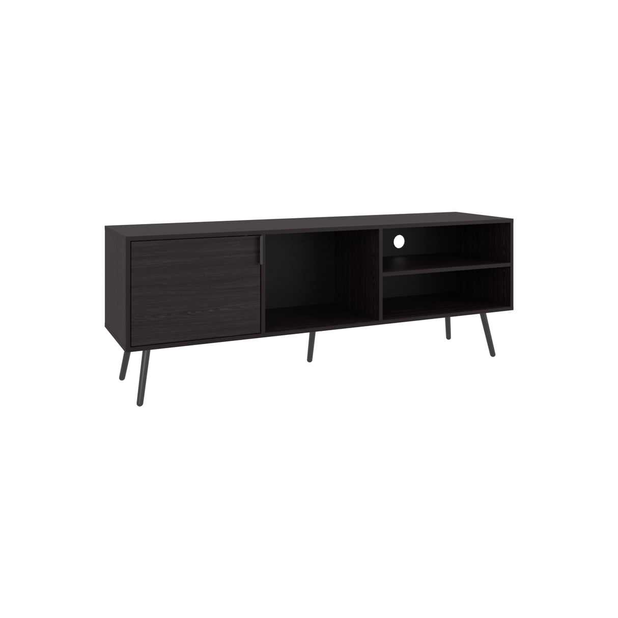Rack de TV Vulcan Wengue 160x58cm Para TV Hasta 65 Pulgadas con Ranuras para Cables - MUEBLES DE TV | Bylmo