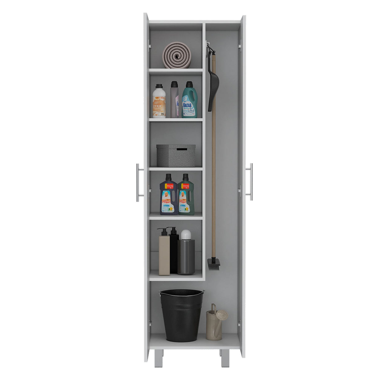 Organizador de Aseo Nala Blanco 51.2x181.2cm con Puerta Batible y con Patas - MUEBLES DE ASEO Y ROPAS | Bylmo