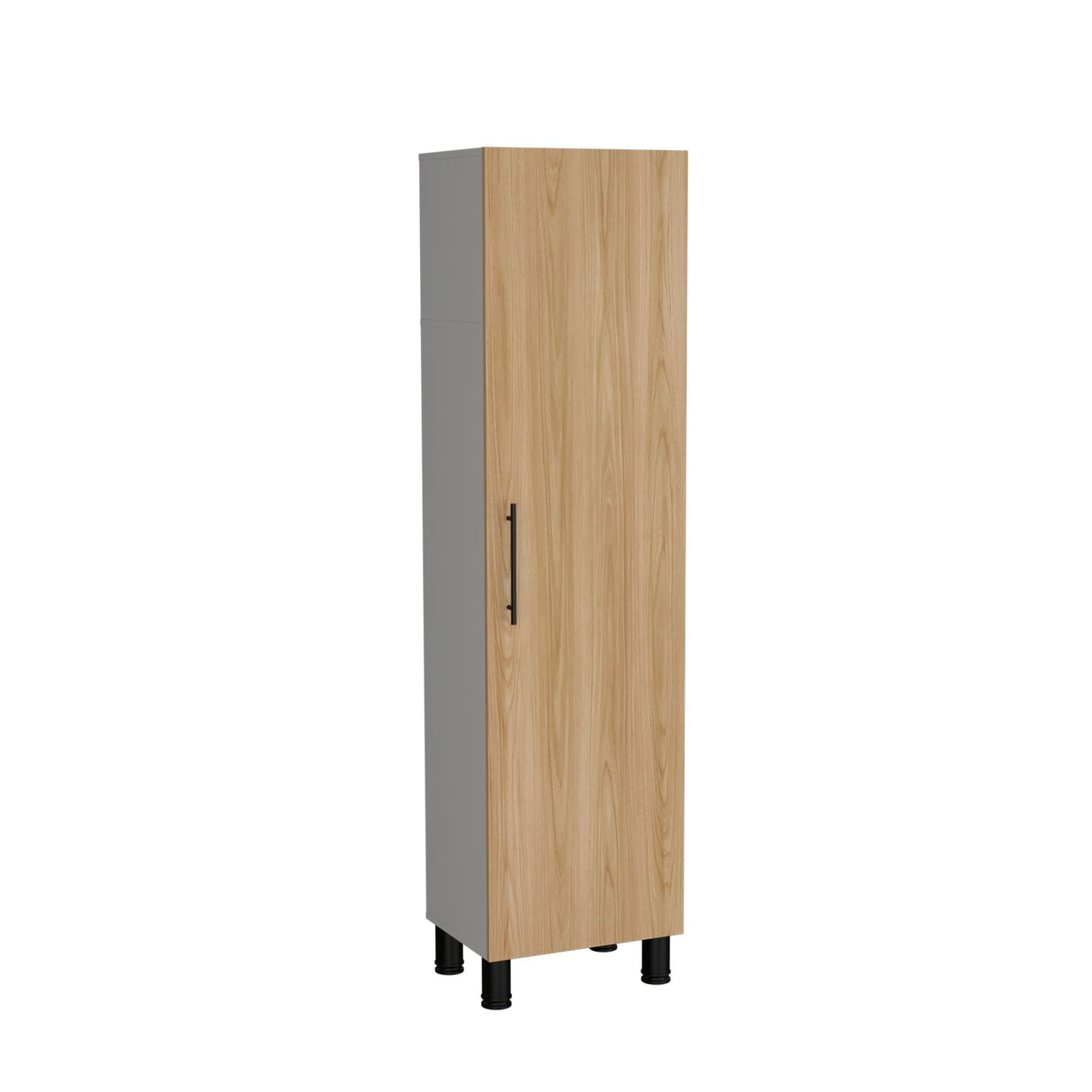 Organizador de Aseo Rayle Fresno Europeo y Blanco 48x182cm con Puerta Batible y con Patas - MUEBLES DE ASEO Y ROPAS | Bylmo