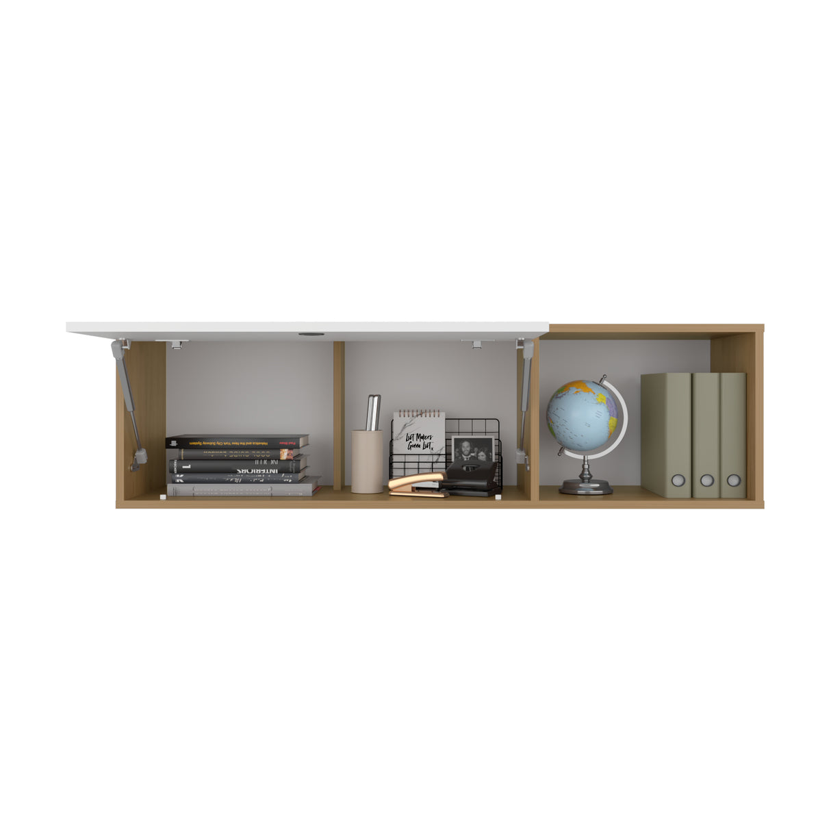 Repisa Flotante Rectangular Sahara Fresno Europeo y Blanco 120x34.2cm - REPISAS | Bylmo