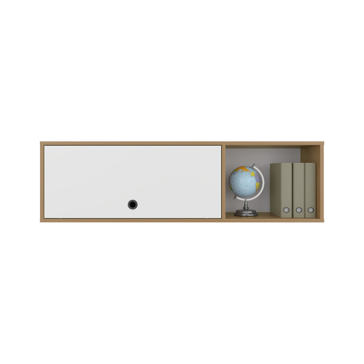 Repisa Flotante Rectangular Sahara Fresno Europeo y Blanco 120x34.2cm - REPISAS | Bylmo