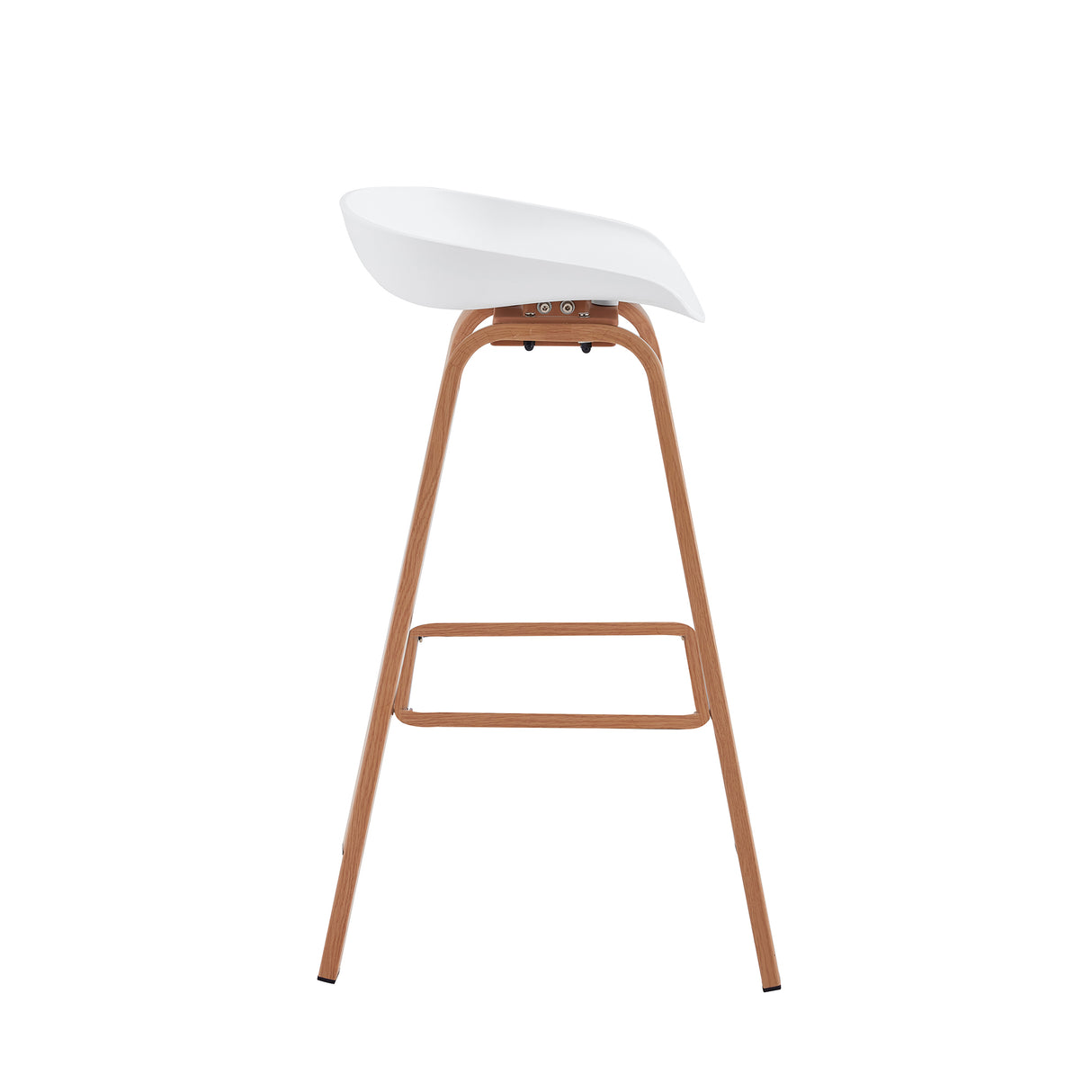 Set x 4 Sillas Banco BM - WB02 Blanco y Cafe Claro 52x86cm con Reposapiés - SILLAS Y BUTACOS | Bylmo