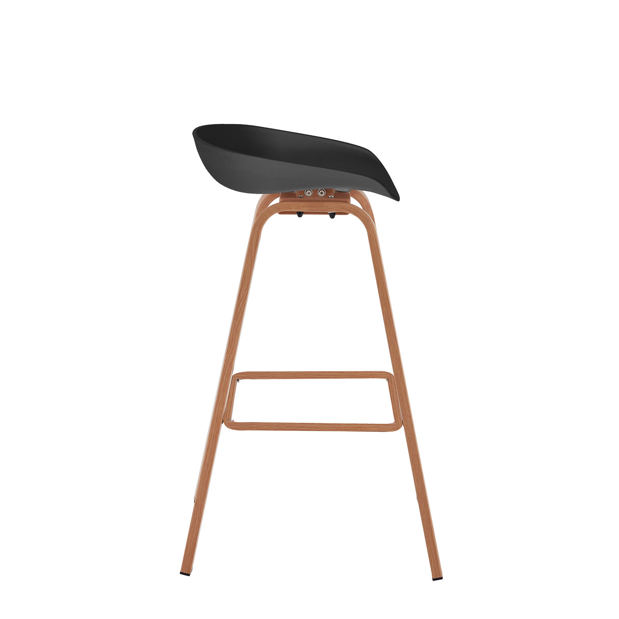 Set x 4 Sillas Banco BM - WB02 Negro y Cafe Claro 52x86cm con Reposapiés - SILLAS Y BUTACOS | Bylmo
