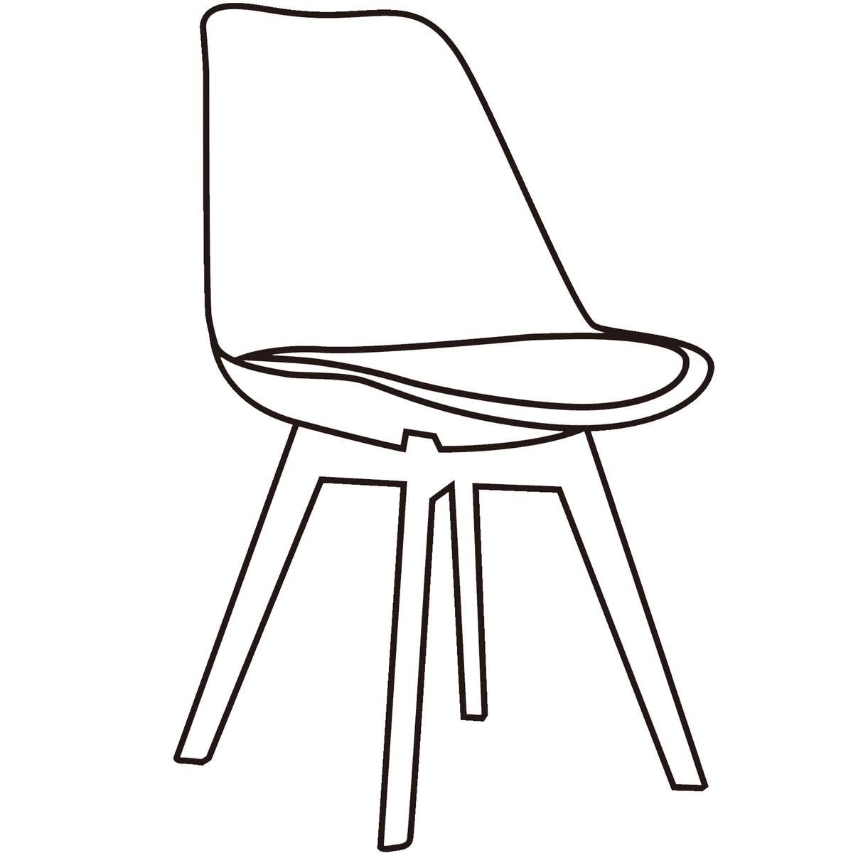 Kit x 4 Sillas Comedor BM - 053 - L Blanco y Cafe Claro 49.5x84cm con Espaldar - SILLAS Y BUTACOS | Bylmo