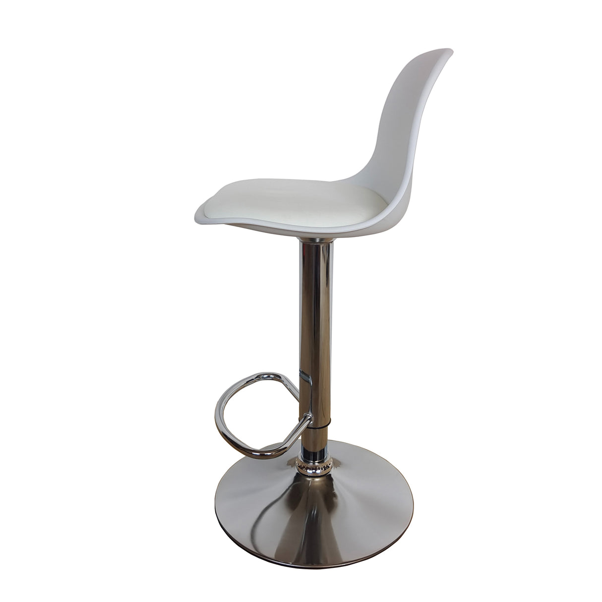 Set x 2 Sillas Bar Giratorias Napoles blanco 38x81cm con Espaldar y con Reposapiés - SILLAS Y BUTACOS | Bylmo