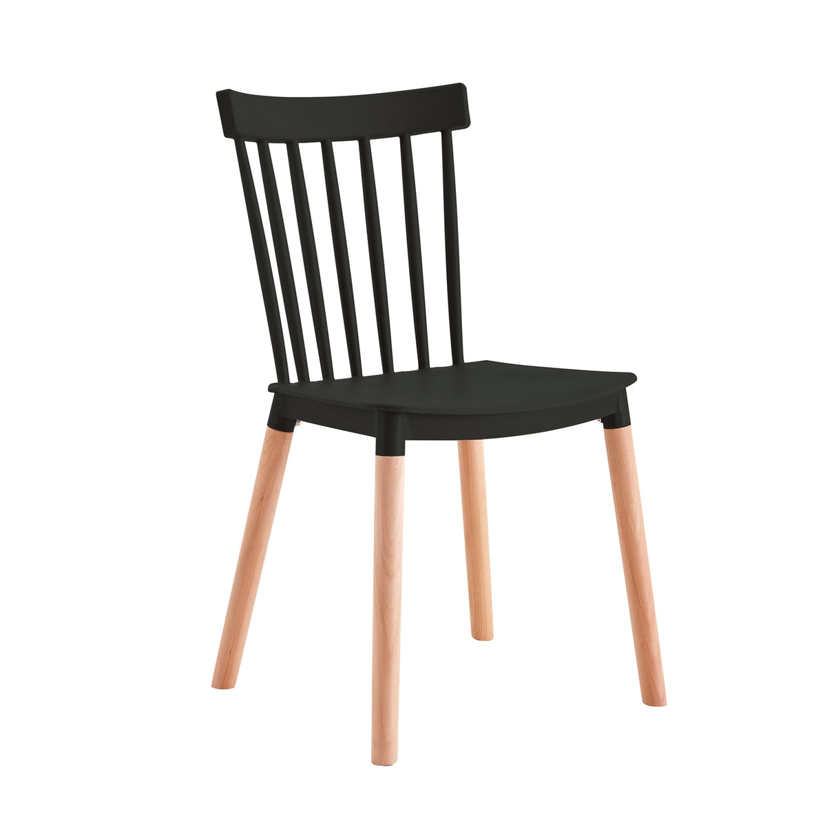 Kit x 6 Sillas Comedor Negro y Cafe 44.5x84cm con Espaldar - SILLAS Y BUTACOS | Bylmo