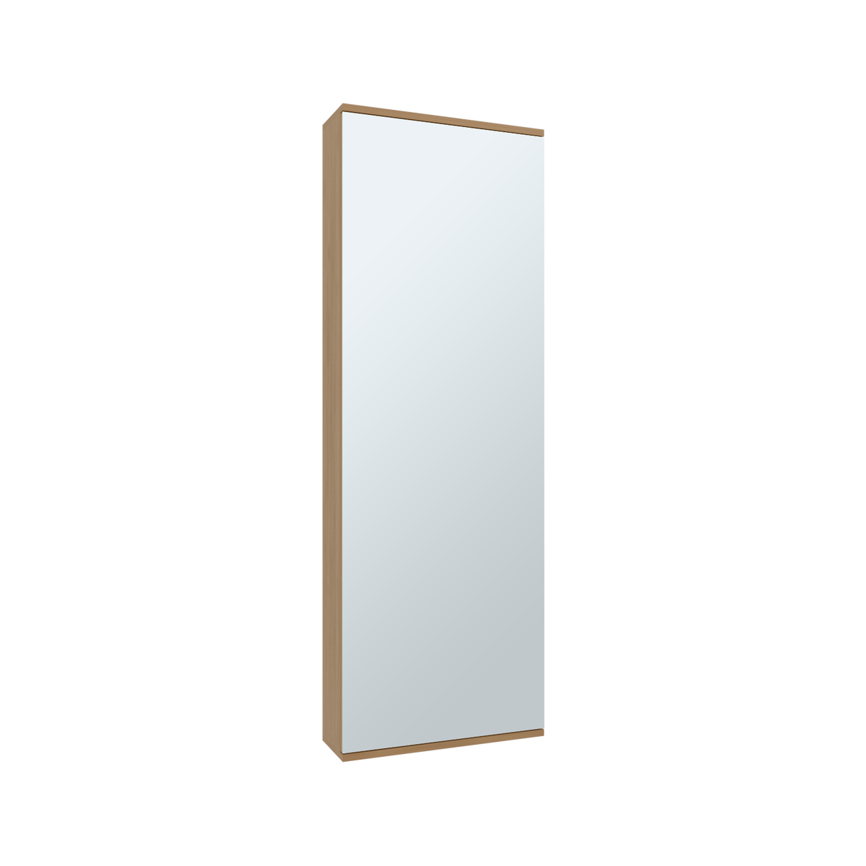 Zapatero de Pared Leto Fresno Europeo 47x138cm Flotante de Cinco Niveles con Espejo - ZAPATEROS | Bylmo