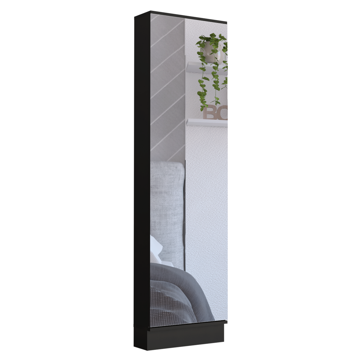 Zapatero de Pared Leto Wengue 47x170cm de Cinco Niveles con Espejo - ZAPATEROS | Bylmo