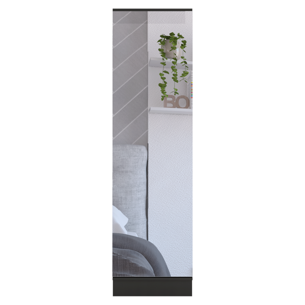 Zapatero de Pared Leto Wengue 47x170cm de Cinco Niveles con Espejo - ZAPATEROS | Bylmo