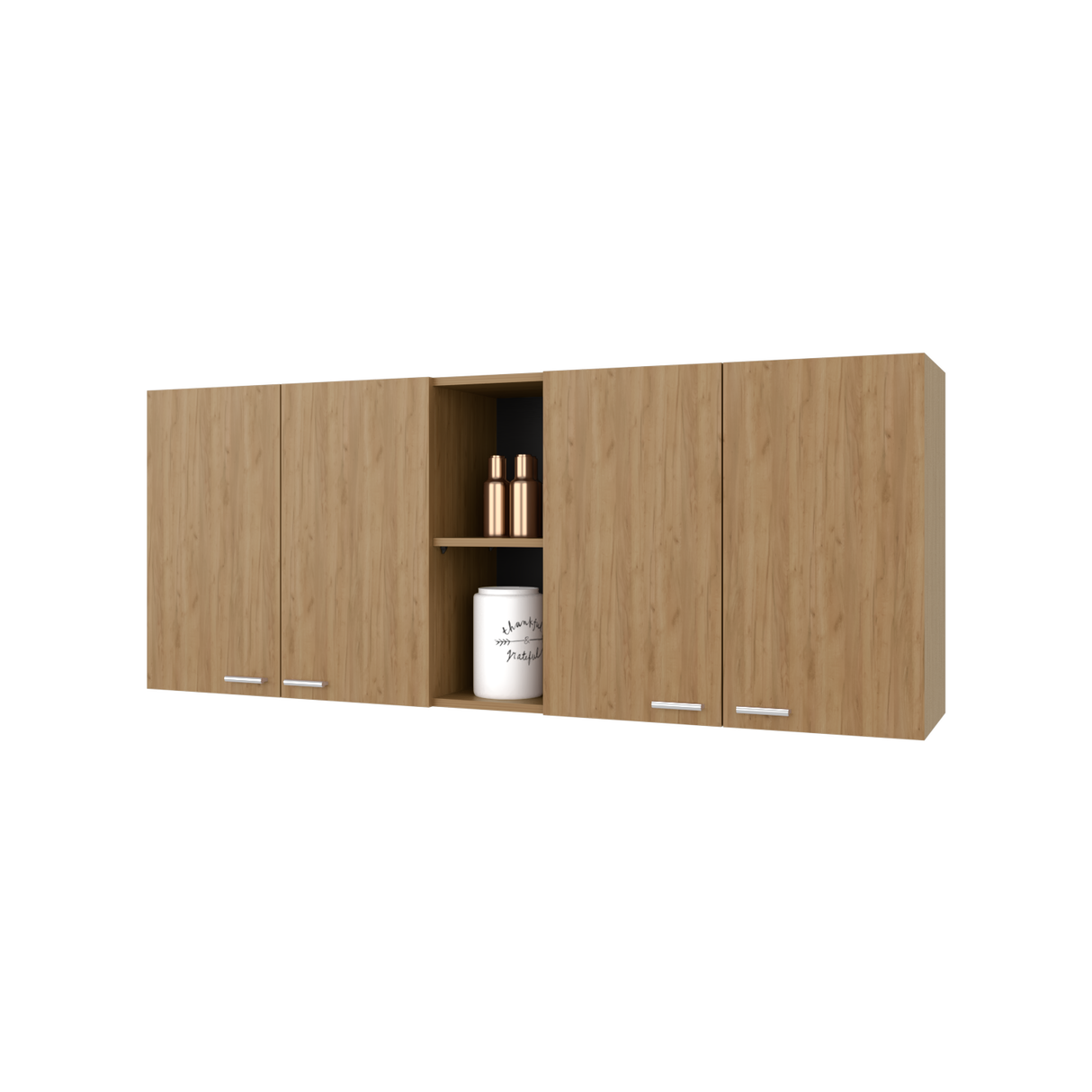 Mueble Superior de Cocina Portofino Fresno Europeo 150x60cm con Locero - MUEBLES SUPERIORES DE COCINA | Bylmo