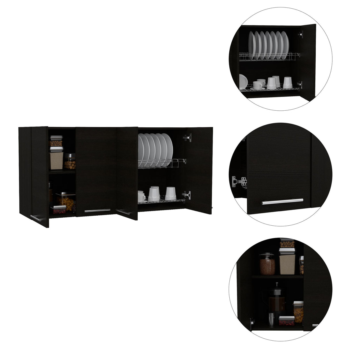 Mueble Superior de Cocina Wengue 120x60cm con Locero - MUEBLES SUPERIORES DE COCINA | Bylmo