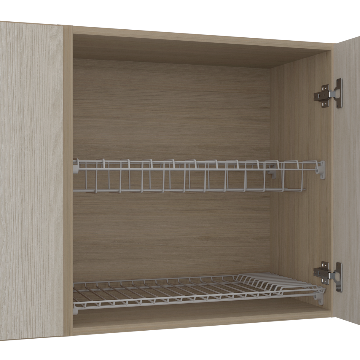 Mueble Superior de Cocina Gante Rovere y Niebla 180x60cm con Locero - MUEBLES SUPERIORES DE COCINA | Bylmo